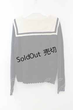 画像2: axes femme / セーラーニットプルオーバー M ネイビー O-26-01-15-044-AX-TO-YM-OS