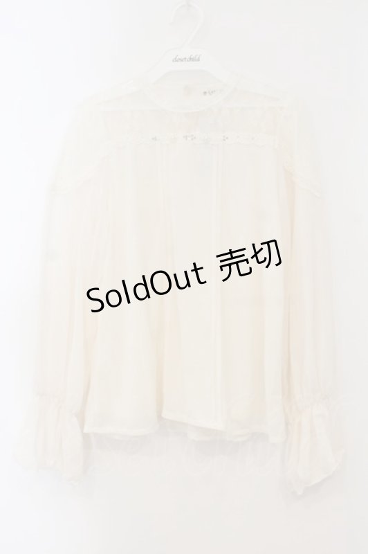 画像1: axes femme / 透けレースビジュープルオーバー M シロ O-26-01-15-046-AX-TO-YM-ZT272 (1)