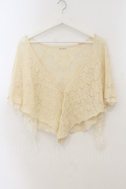画像1: axes femme / レース重ねケープトッパーカーディガン M シロ O-26-01-15-047-AX-TO-YM-OS