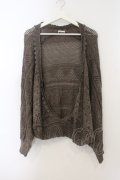 axes femme / ラメニットボレロカーディガン M モカ O-26-01-15-048-AX-TO-YM-ZT0118N