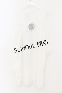 画像2: ALGONQUINS / クロスプリントワイドタンクトップ F ホワイト O-26-01-15-049-AL-TO-YM-OS