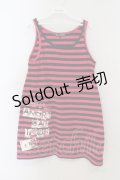 HELL CAT PUNKS / ボーダーロングタンクトップ M ピンクｘブラック O-26-01-15-050-PU-TO-YM-OS