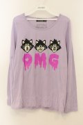 LISTEN FLAVOR / OMG　カットソー  ラベンダー O-26-01-15-055-PU-TO-YM-OS