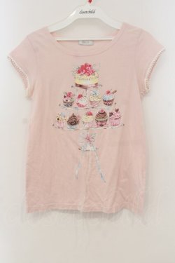 画像1: MILK / カップケーキキャンドルTシャツ  ピンク O-26-01-15-057-ML-TO-YM-OS