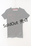h.ANARCHY / スカルプリントTシャツ  ブラックｘレッド O-26-01-15-058-HN-TS-YM-OS