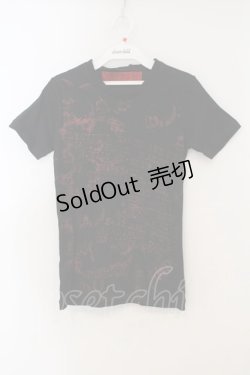 画像1: h.ANARCHY / スカルプリントTシャツ  ブラックｘレッド O-26-01-15-058-HN-TS-YM-OS