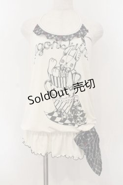 画像1: ALGONQUINS / ラビットプリントホルターキャミワンピース F ホワイト O-26-01-15-060-AL-OP-YM-OS