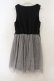 画像2: axes femme / チュール重ねノースリワンピース M ブラックｘグレー O-26-01-15-061-AX-OP-YM-OS (2)