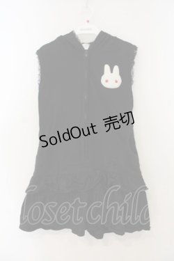 画像1: ACDC RAG / うさぎノースリーブサロペットワンピース  ブラック O-26-01-15-064-0-OP-YM-OS