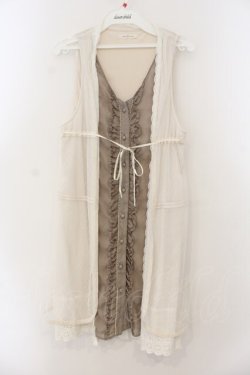 画像1: axes femme / レースレイヤードワンピース M シロ O-26-01-15-065-AX-OP-YM-OS