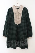 axes femme POETIQUE / チェックネルAラインワンピース M グリーン O-26-01-15-066-AX-OP-YM-OS