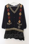 画像1: axes femme / アーガイル柄カーデ風ワピース M ネイビー O-26-01-15-067-AX-OP-YM-ZT252 (1)