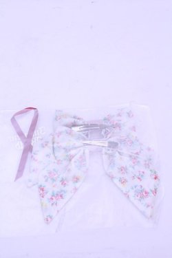 画像2: Innocent World / ミニバラツインリボンクリップ  アイボリー×ピンク O-26-01-15-1040-IW-AC-OW-OS