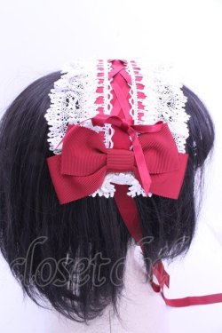 画像3: BABY,THE STARS SHINE BRIGHT / はしごレースのスピンドールヘッドドレス  えんじ×オフシロ O-26-01-15-1004-BA-AC-IG-OS