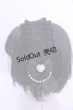 画像2: Princess Melody / パールハート×ハートレースヘッドドレス  クロ O-26-01-15-1009-EL-AC-IG-OS