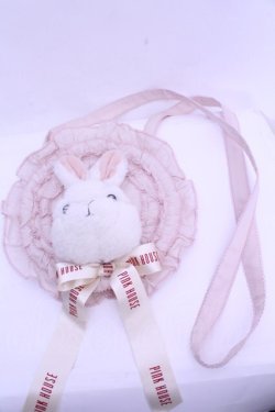 画像3: PINK HOUSE / うさぎ顔ぐるみ付きサークルフリルポシェット  ピンク O-26-01-15-1011-LO-BG-IG-OS