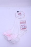 Alice Mashiro / TTMACSローズリボン ソックス 23~25cm シロ×ピンク O-26-01-15-1020-LO-ZA-IG-OS