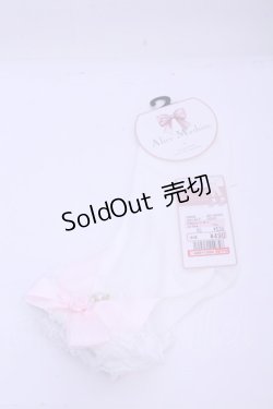 画像1: Alice Mashiro / TTMACSローズリボン ソックス 23~25cm シロ×ピンク O-26-01-15-1020-LO-ZA-IG-ZT012