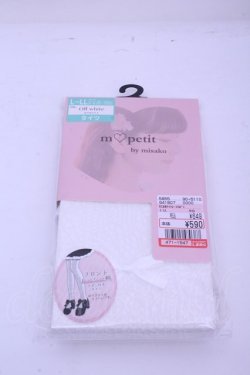 画像1: m petit by misako / ECAMタイツレースリボン L~LL シロ O-26-01-15-1021-LO-ZA-IG-OS