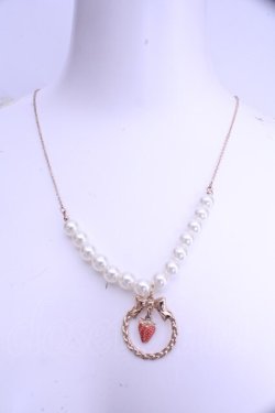 画像1: m petit by misako / AMイチゴサークルネックレス  アカ×ゴールド O-26-01-15-1023-LO-AC-IG-OS