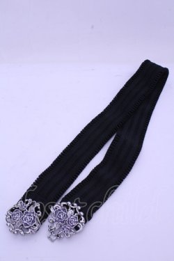 画像1: axes femme / ゴシックローズゴムベルト  クロｘパープルｘシルバー O-26-01-15-1028-AX-ZA-YM-OS