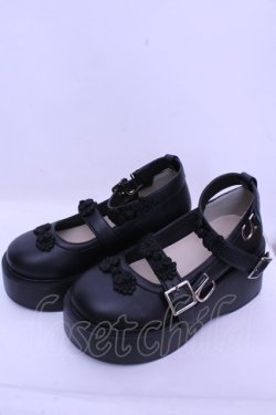 画像1: axes femme POETIQUE / チャイナ釦厚底シューズ M クロ O-26-01-15-1033-AX-SH-IG-OS