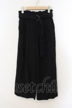 画像1: axes femme / ベルトデザインワイドパンツ M クロ O-26-01-15-077-AX-PA-YM-OS