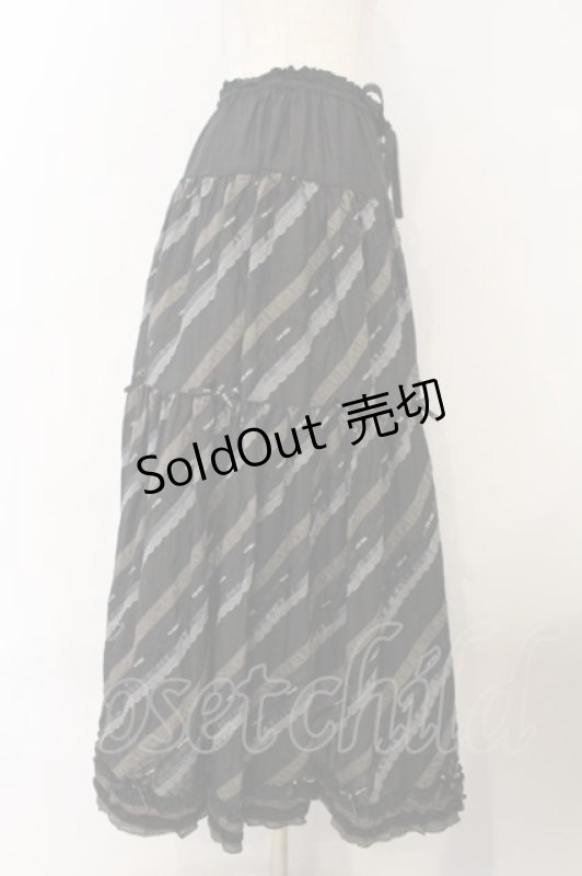 画像4: PINK HOUSE / リボンテープ使いローンスカート  クロ O-26-01-15-080-LO-SK-IG-OS (4)