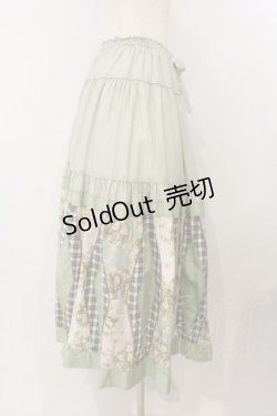 画像4: PINK HOUSE / ブーケパッチワークスカート  ミント O-26-01-15-081-LO-SK-IG-OS