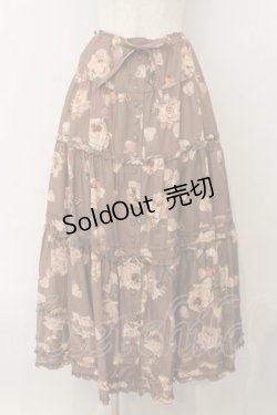 画像1: PINK HOUSE / ローズペタルローンスカート  ブラウン系 O-26-01-15-082-LO-SK-IG-OS