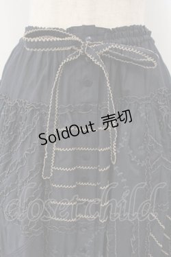 画像2: PINK HOUSE / チュールレースパッチワークスカート  ネイビー O-26-01-15-083-LO-SK-IG-OS