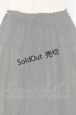 画像2: PINK HOUSE / はしごレースローンスカート  クロ×ブラウン O-26-01-15-085-LO-SK-IG-OS