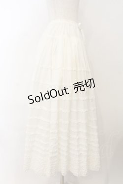 画像4: PINK HOUSE / 前開きボーダーフリルスカート  シロ O-26-01-15-086-LO-SK-IG-OS