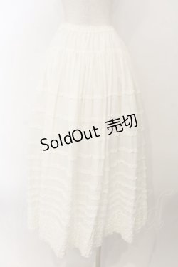 画像5: PINK HOUSE / 前開きボーダーフリルスカート  シロ O-26-01-15-086-LO-SK-IG-OS