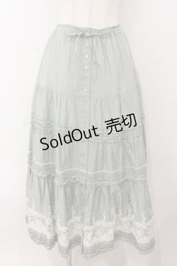 画像1: PINK HOUSE / 裾モチーフドットスカート  ミント O-26-01-15-089-LO-SK-IG-OS