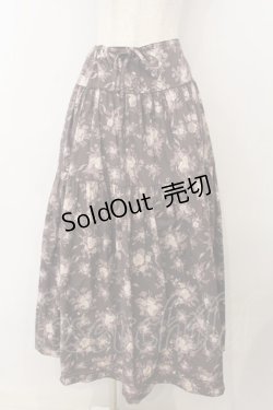 画像1: KANEKO ISAO / ローズブーケ柄スカート【お直しあり】  パープル O-26-01-15-091-EL-SK-IG-ZT283