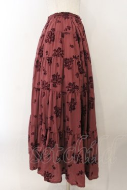 画像3: PINK HOUSE / フロッキーローズスカート  ワイン O-26-01-15-093-LO-SK-IG-OS