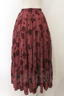 画像4: PINK HOUSE / フロッキーローズスカート  ワイン O-26-01-15-093-LO-SK-IG-OS