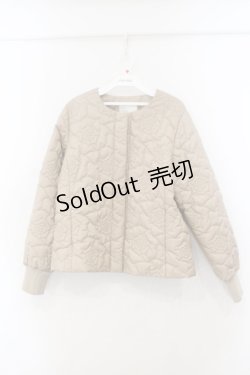 画像1: PINK HOUSE / ローズキルティングブルゾン  アイボリー O-26-01-15-095-LO-JA-IG-ZTC006