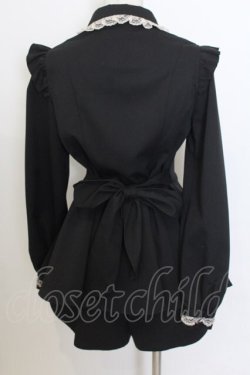 画像3: Secret Honey / レースヨークラッフルタイ長袖セットアップ  クロ×シロ O-26-01-15-007-CA-OP-IG-OS