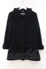 画像1: PINK HOUSE / ローズモチーフシャギーコート  クロ O-26-01-15-100-LO-CO-IG-ZTC037 (1)