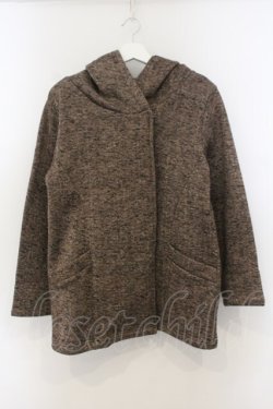 画像1: PINK HOUSE / 裏起毛ニットフードジャケット  ブラウン O-26-01-15-103-LO-JA-IG-OS