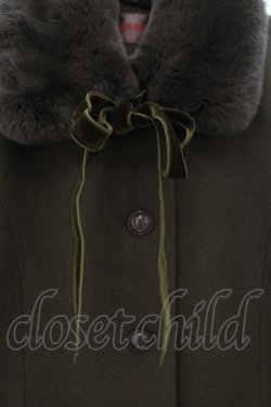 画像2: PINK HOUSE / ラビットファーティペット付きコート 4(L) グリーン O-26-01-15-104-LO-CO-IG-OS