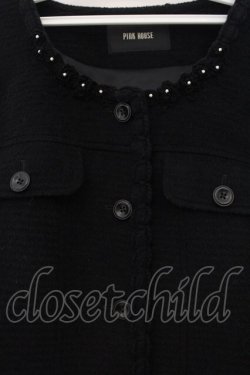 画像2: PINK HOUSE / ポケット付きノーカラージャケット  クロ O-26-01-15-106-LO-JA-IG-OS