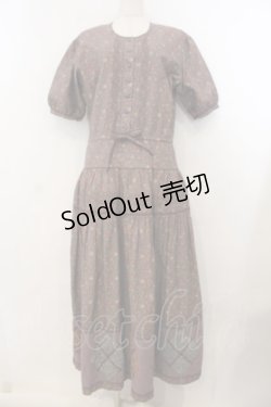 画像1: KANEKO ISAO / 花柄タックワンピース  パープル O-26-01-15-107-EL-OP-IG-OS