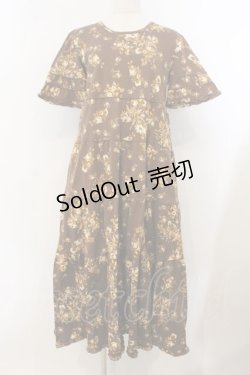 画像1: KANEKO ISAO / 花柄カットワンピース  ブラウン O-26-01-15-108-EL-OP-IG-OS