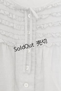 画像2: PINK HOUSE / ピコフリル半袖ブラウス  薄荷 O-26-01-15-110-LO-BL-IG-ZT275