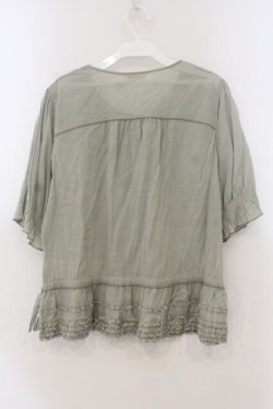 画像4: PINK HOUSE / ピコフリル半袖ブラウス  薄荷 O-26-01-15-110-LO-BL-IG-OS