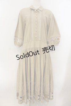 画像1: PINK HOUSE / 裾パッチワークワンピース  ベージュ O-26-01-15-113-LO-OP-IG-OS