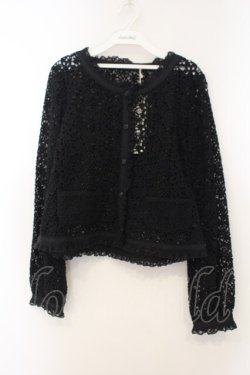 画像1: Toi et Bonbon / 総レースカーディガン L クロ O-26-01-15-115-LO-TO-IG-OS